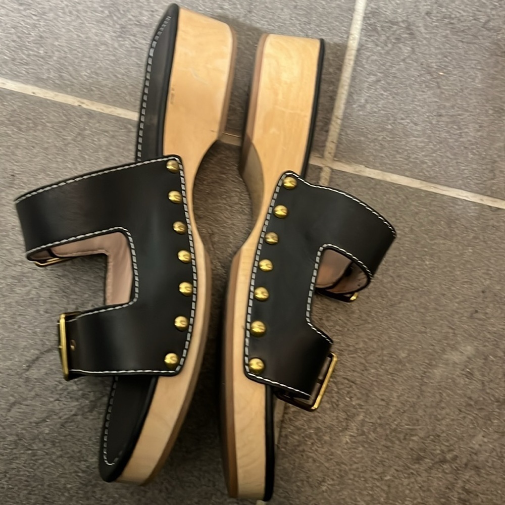 J. Crew Women’s Leather Double Buckle-Strap Sandals Sz 11 comfy vacation chunky - Picture 7 of 7